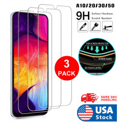 3-Pack For Samsung Galaxy A50/A20/A30 Full Cover Tempered Glass Screen Protector