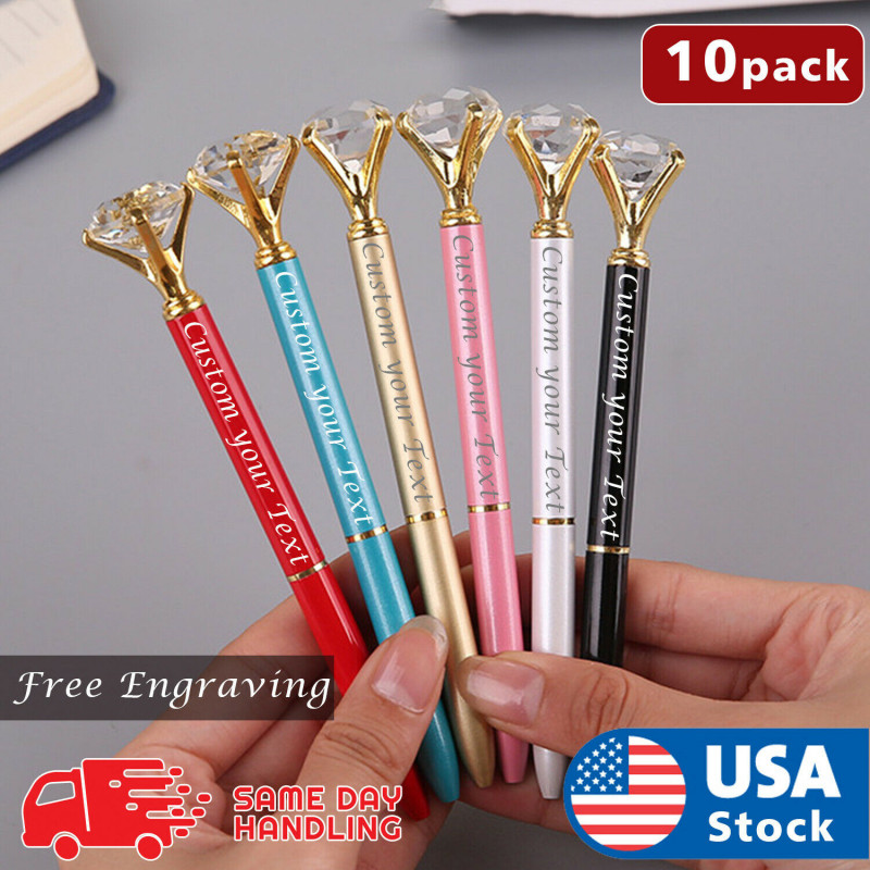 10 pcs Custom Printed bright light pens Personalized pens Diamond wedding gift