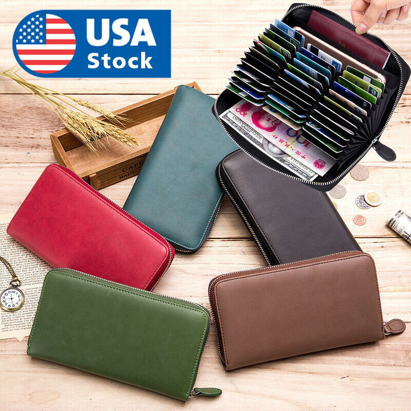 Genuine Leather Passport Holder Wallet  Travel Document ID Card Organizer Bag