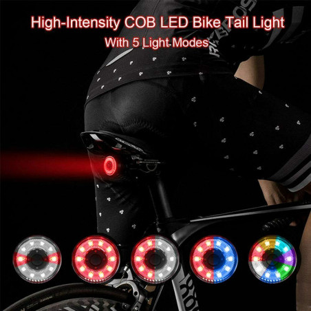 LED Bike Tail Light,Colorful Ultra Bright Bicycle Rear Light, 7 Colors Light USB