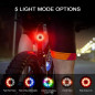 LED Bike Tail Light,Colorful Ultra Bright Bicycle Rear Light, 7 Colors Light USB