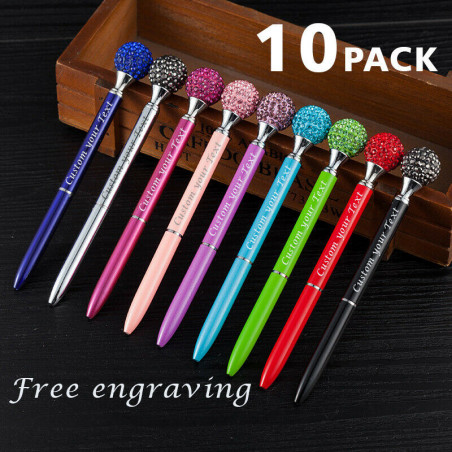 10 Pcs Custom Printed Sleeker pens. Name-logo pens. Personalized pens