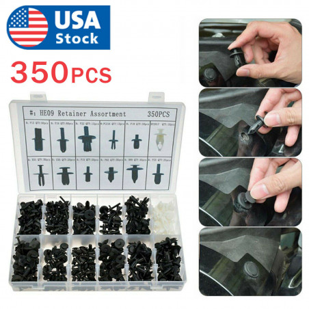 350 pcs Car Pin Rivet Auto Push Trim Clip Bumper Door Panel Retainer Assortment