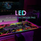 RGB LED Extra Large Soft Gaming Mouse Pad Oversized Glowing 31.5x12''