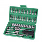 46 pcs 1/4 inch Drive Impact Socket wrench tool Set with drill adapter w/Case