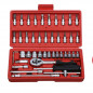 46 pcs 1/4 inch Drive Impact Socket wrench tool Set with drill adapter w/Case