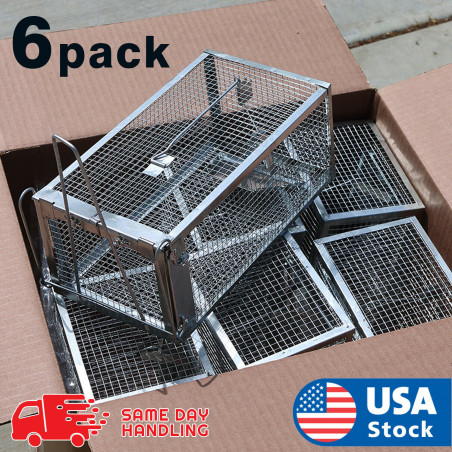 6pcs Live Humane Cage Mouse Trap Rat Hamster Catch Control Bait Hunting Survival