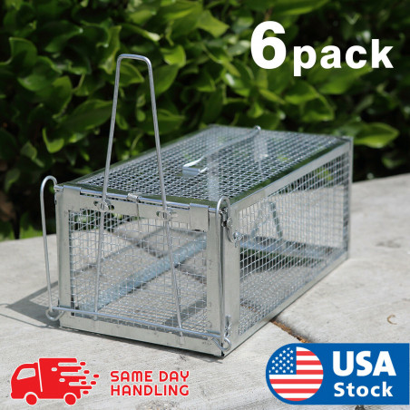 6pcs Live Humane Cage Mouse Trap Rat Hamster Catch Control Bait Hunting Survival