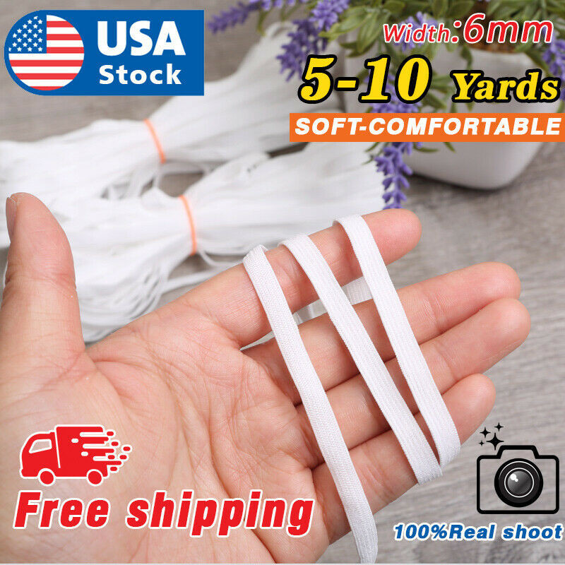 5-10 Yards  1/4  inch Elastic String Band Cord Sewing Trim idea for masks