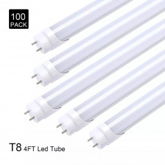 30Pcs LED 4FT 120cm T8 Tube Light Lamp 18W 5000K FROSTED LENS Single-End Power