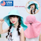 Kids Children Girls Outdoor Sun Hat UV Protection Neck Flap Cover Fishing Cap