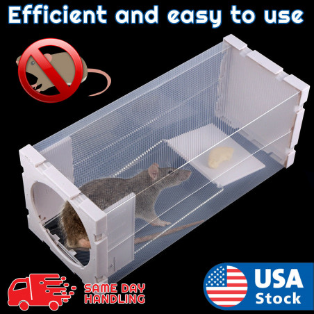 White Humane Rat Trap Cage Animal Pest Rodent Mice Mouse Bait Catch Capture Tool