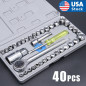 40 PCS SAE/METRIC 1/4" & 3/8" DR. Socket Set Ratchet w/ Case Hand Tools NEW