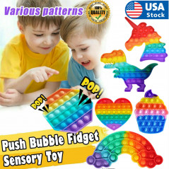 Pop Push Fidget Toy Bubble Sensory Stress Relief Kids Family Games Square Game