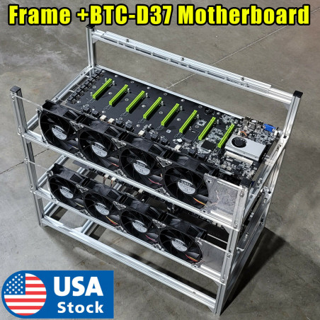 8 GPU/16 GPU  BTC-D37 Motherboard Frame  Miner Mining Rig Kit