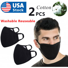 Black Unisex Face Mask Reusable Washable Cover Masks Fashion Cloth Men Women
