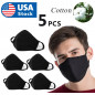 5pack Double Layer Black Cotton Washable Face Mask / Reusable