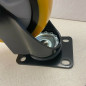 3 Inch Caster Wheels Swivel Plate Total Lock Brake On Yellow Polyurethane