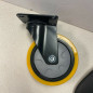 3 Inch Caster Wheels Swivel Plate Total Lock Brake On Yellow Polyurethane