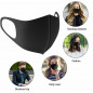 10 Pack Reusable Face Mask Black Washable Masks Breathable Unisex 0.4mm Thick