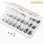 810X M4 Screw Assortment Kit Stainless Steel Screws Bolts Nuts Lock Flat Washers