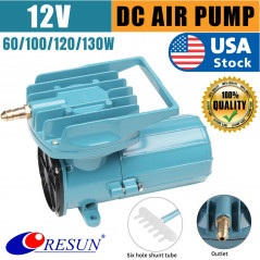 Air Pump Aerator Oxygen Inflator DC12V 60/130W 140LPM Aquarium Fish Tank Pond