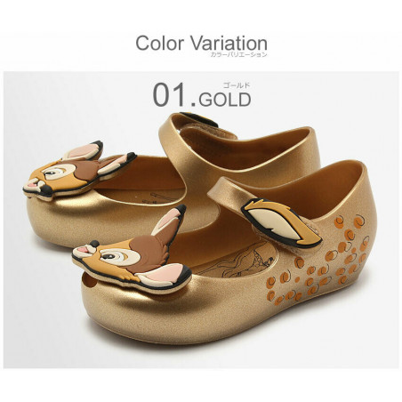 Genuine NEW Mini Melissa Ultragirl Disney Bambi Gold- toddler size 5-12