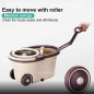 360° Rotating Floor Mop Bucket Set wheel with 2 Microfiber Head Cleaning Tool