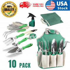 10 Piece Garden Tools Set Gardening Kit Gardening Tools with Gloves + Bag