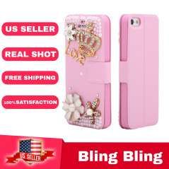 Luxury Flip Bling fashion Case  Cover Diamond crystal For iPhone 5/5s