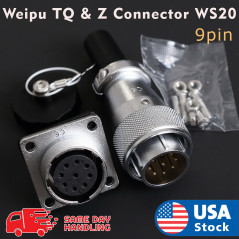 Weipu TQ & Z Aviation Plug 9Pin 20mm Ws20 Metal Male Female Panel Connector Ws
