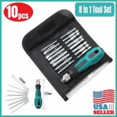 10PC Screwdriver Magnetic Precision Phillips Slotted Bits Repair Tool  Flat Head