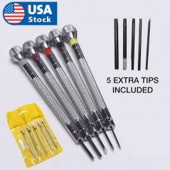 Screwdriver Set 5 pc Jewelers Watch Jewelry Eyeglasses Repair Tools Precision