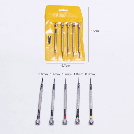 Screwdriver Set 5 pc Jewelers Watch Jewelry Eyeglasses Repair Tools Precision