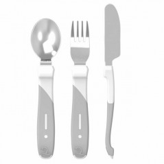 Twistshake Learn Cutlery Stainless Steel 12+m  Black or White