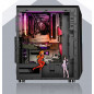 PC Case+5Fans Gaming Computer Case ATX/MATX/ITX Mid Tower Case, Side Panel