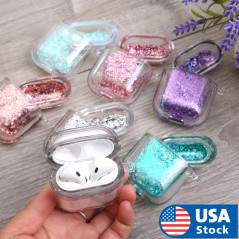 Cute Glitter Quicksand Hard Earphone Case For Apple AirPods1 2 Charging Cover