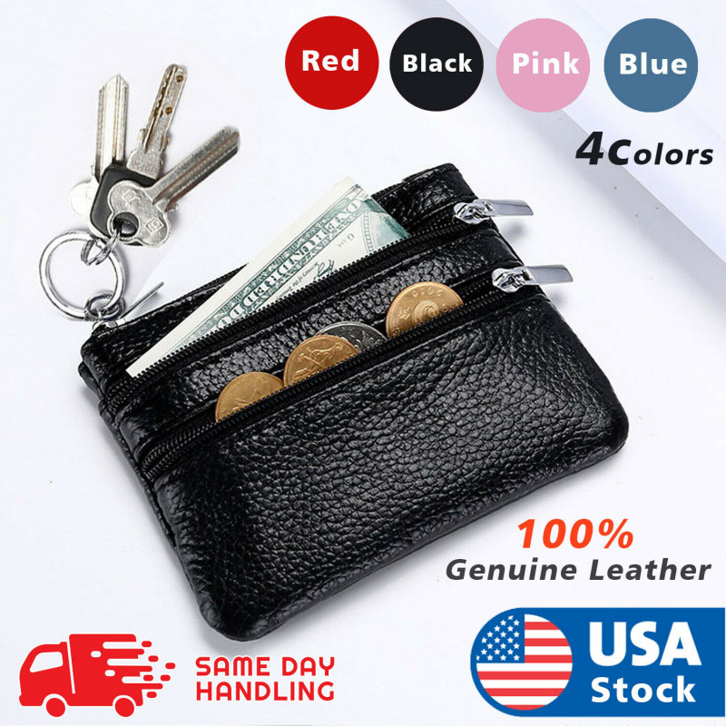 Leather Coin Purse Women Small Wallet Change Purses Zipper Money Bags Key Holder