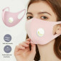 2x Reusable Washable Adult Soft Cloth Breathable Face Mask With Breathing Valve