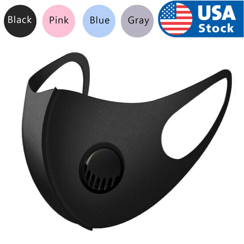 Face Mask Reusable Washable Adult Soft Cloth Breathable With Breathing Valve