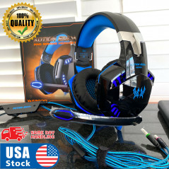 3.5mm Gaming Headset LED Headphones Stereo Surround for PS4 PS5 Xbox Series X