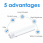 4 Foot T8 Bulbs 15w LED Tube Light Lamp Single-End Power White, MILKY LENS 5000K