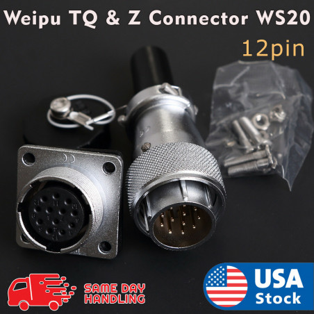Weipu TQ & Z Aviation Plug 12Pin 20mm Ws20 Metal Male Female Panel Connector Ws