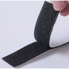 5 FT 1" inch Self Adhesive Tape Hook and Loop Fastener Sticky Back (Black)
