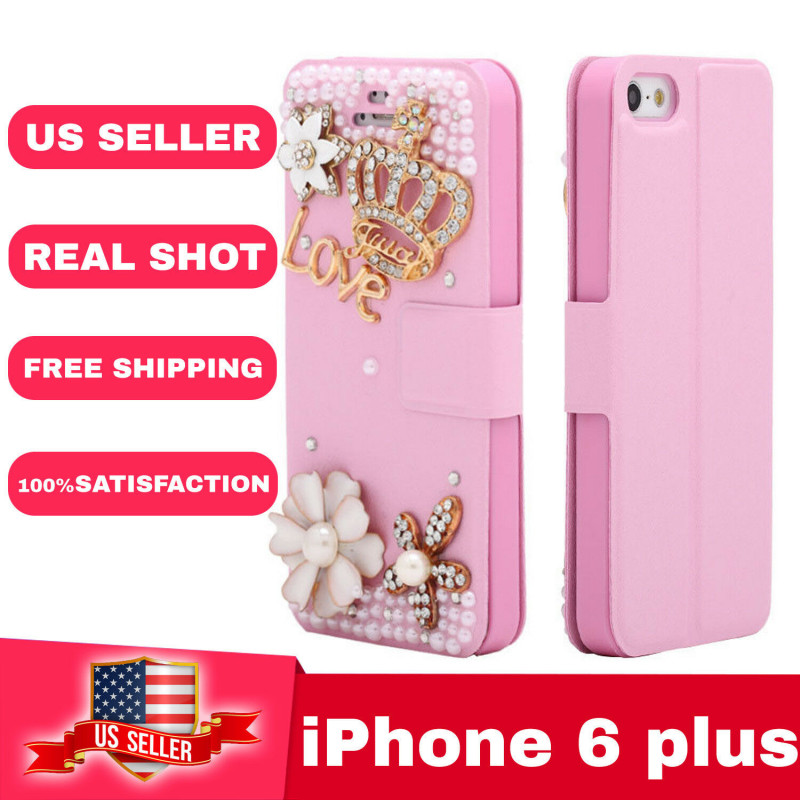 Luxury Flip Bling  Case Stand Cover fashion Diamond crystal For iPhone 6 Plus/6+