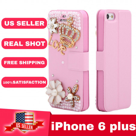 Luxury Flip Bling  Case Stand Cover fashion Diamond crystal For iPhone 6 Plus/6+