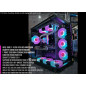 Robin III Gaming Computer PC Case, ATX Mid Tower, Glass,Transparent SideW/5-FANS