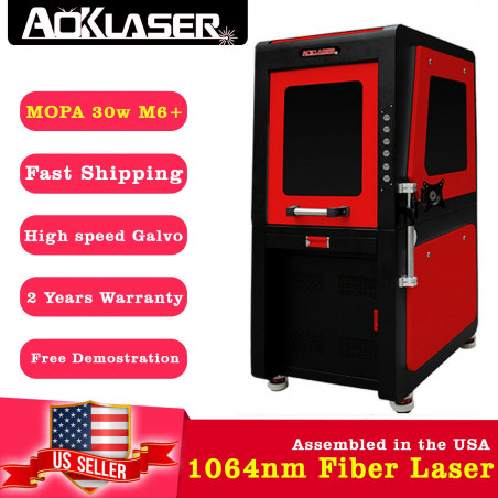 AOK LASER  Mopa 30w  M6+ Fiber Laser Marking Machine Laser engraver 1064nm