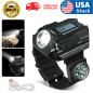 Tactical LED Rechargeable Wrist Watch Flashlight Compass Outdoor Hiking Torch US