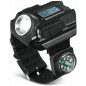 Tactical LED Rechargeable Wrist Watch Flashlight Compass Outdoor Hiking Torch US